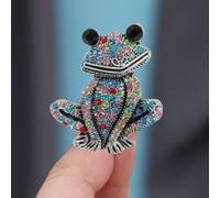 1 pezzo Spilla creativa personalizzata con strass a forma di rana, adatta per feste, abbigliamento da vacanza, può anche essere un regalo per le migliori amiche Tagli UnicaLega di zinco