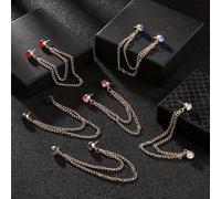 1 pezzo Spilla da collo minimalista e lucida per uomo, accessorio decorativo alla moda per il colletto della camicia Diamante bianco,Diamante Blu,Diamante VerdeLega di zinco