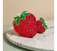 1 pezzo Spilla di lusso alla moda e carina interamente tempestata di strass a forma di fragola, spilla versatile che può essere utilizzata su abiti, pantaloni, cappelli, scarpe e altro ancora FragolaL