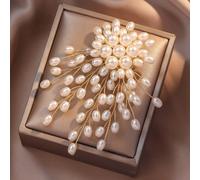 1 pezzo Spilla floreale in perla lavorata a mano elegante, adatta per le occasioni delle donne Tagli Unica,Piccolo codiceABS