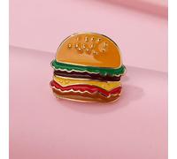 1 pezzo Spilla in lega di zinco a forma di hamburger, indossala per iniziare un viaggio nella moda dei hamburger gustosi, adatto per i bambini da indossare nella vita quotidiana Tagli UnicaFrutta & ve