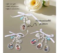 1 pezzo Spilla personalizzata, Spilla con foto personalizzata, Adatta per matrimoni/laurea/anniversari/feste, Un regalo ideale Carta ovale singola,Segno ovale-doppio,Ovale-Tre MarchiPianteLega di zinc