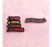 1 pezzo Spilla tema drama coreano, spilla tema caffè e ramen stile K-POP, accessorio di moda, regalo gioiello adatto per fan Tagli UnicaLega di zinco