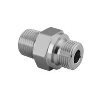 1 pezzo SS316 maschio NPT a maschio BSPP Filettatura 1/8" 1/4" 3/8" 1/2" 3/4" nipplo esagonale 3000psig 20MPa raccordo per tubi in acciaio inox (0,6 x 0,6 cm)