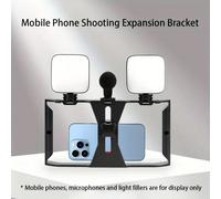 1 pezzo Stabilizzatore portatile multifunzionale Tri-Cold con supporto per microfono, realizzato in materiale ABS, con molteplici porte di espansione da 1/4", adatto per live streaming e fotografia, c