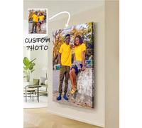 1 pezzo Stampa su tela personalizzata con cornice, murales su tela personalizzati, murales d'arte per bagni, camere da letto, uffici e soggiorni, decorazioni murali, il regalo perfetto per amici e fam