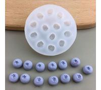 1 pezzo Stampo in silicone a 13 cavità per mirtilli, lamponi, frutti di bosco, con forma realistica della frutta, per la realizzazione di candele, acquista 2 per un migliore risultato Stampo in silico