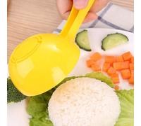 1 pezzo Stampo per onigiri a mezzaluna, strumento per formare il riso e accessori per bento fai-da-te, cucchiaio di plastica per il riso, forniture per il ritorno a scuola Tagli Unica,2 pezziABS