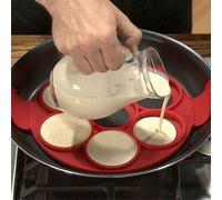 1 pezzo Stampo rotondo per pancake: Utensile da cucina antiaderente, adatto per friggere uova e cottura in cucina modello a 4 fori,tondo a quattro fori,Giro di sette bucheSilicone