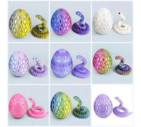 1 pezzo Statua articolata di vipera da 30 cm - Giocattolo serpente posabile 3D stampato con uovo di serpente, design di creatura mitologica, decorazione per la casa, giocattolo antistress, adatto per 