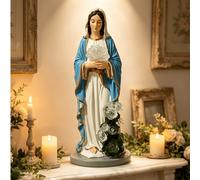 1 pezzo Statua commemorativa del rosario della Vergine Maria, statuetta della Vergine Maria, oggetto sacro in resina, ornamento decorativo, regalo cattolico, adatto per le donne, decorazione religiosa