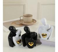 1 pezzo Statua dell'amore del bacio, decorazione in resina di una coppia che si abbraccia, regalo romantico con un significato, scultura per camera da letto, casa, ufficio, mensola, decorazione da tav