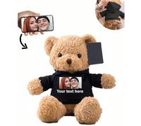 1 pezzo Statuetta di Orsetto Teddy, con testo + immagine personalizzati, regali divertenti, regali di Natale, decorazioni natalizie, decorazioni per la camera da letto, regali di compleanno, regali pe