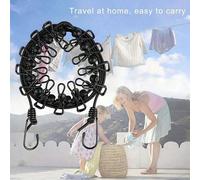 1 pezzo Stendibiancheria da viaggio portatile con 12 clip, filo stendivest retrattile, essenziali per viaggi, crociere, dormitori, pratico, antiscivolo, regolabile ed elastico per biancheria interna, 