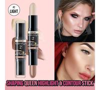 1 pezzo Stick per Illuminare e Contornare Shaping Queen, Stick Cremoso a Doppia Punta per Contornare e Illuminare, Trucco per Scolpire il Viso con Finitura Opaca e Lunga Durata, Stick Bronzer e Illumi