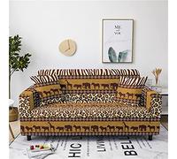 1 Pezzo Stile Etnico Copridivano Bohémien Marrone Grigio Animale Leopardo Giraffa Stampa Strisce geometriche Poliestere Elasticizzato Fodere Copridivano Sofa Cover (Colore2,3 Posti 190-230 cm)