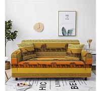 1 Pezzo Stile Etnico Copridivano Bohémien Marrone Grigio Animale Leopardo Giraffa Stampa Strisce geometriche Poliestere Elasticizzato Fodere Copridivano Sofa Cover (Colore1,3 Posti 190-230 cm)