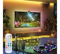 1 pezzo Striscia LED RGB per retroilluminazione TV con sensore AR, luce notturna a colori RGB cangianti, retroilluminazione TV con telecomando, illuminazione ambiente sincronizzata con lo schermo, ada