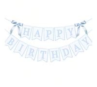 1 pezzo Striscione con fiocco per Buon Compleanno, adatto per decorazioni di compleanno con fiocchi, ghirlanda di fiocchi rosa, adatto per festa di nascità, decorazioni per il 1° compleanno di una rag