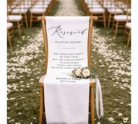 1 pezzo Striscione personalizzato "Ricordo" per schienale sedia da matrimonio e targa commemorativa, nome/testo personalizzabile, commemorazione per i cari defunti, decorazione per il corridoio del ma
