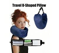 1 pezzo Super morbido cuscino da viaggio regolabile, nuovo cuscino a forma di U imbottito con vestiti, cuscino da viaggio in memory foam portatile, con grande capacità e cerniera lunga, comodo accesso