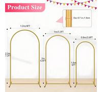 1 pezzo Supporto ad arco in metallo, disponibile nelle misure: 5ft, 6ft, 6.6ft, 7.2ft, adatto per decorazioni di feste di compleanno, cerimonie di laurea (solo supporto ad arco) 65x150 cm/2,1x5 piedi,