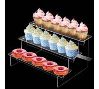 1 pezzo Supporto da tavolo in acrilico trasparente per cupcake fai-da-te, supporto a 2-5 ripiani per dolci, scaffale a scalinata assemblato, vassoio per sushi, supporto a più ripiani per piatti freddi