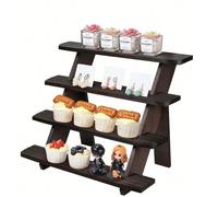 1 pezzo Supporto espositivo in legno rialzato, Espositore per orecchini e anelli a 2/3/4/5 ripiani, Alzata per torta in stile rustico, Tavolo espositivo per commercianti, Mensola da scrivania, Adatto