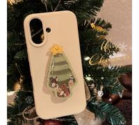 1 pezzo Supporto per shaker a forma di albero di Natale e formaggio bianco, Supporto per shaker a forma di albero di Natale stile Ins, Custodia per telefono 17 Pro Max, compatibile con 16, 15 Pro Max,