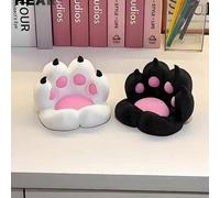 1 pezzo Supporto per telefono carino a forma di zampa di gatto, spesso e durevole, compagno da scrivania minimalista in plastica stile anime per ragazze rosa,nero,Bianco,Unghie bianche,Smalto nero,Sma