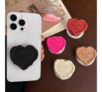 1 pezzo Supporto per telefono in silicone a forma di cuore minimalista inglese, supporto magnetico MagSafe super forte e regolabile, pieghevole, per donne, regalo di San Valentino nero,Bianco,rosa,mar