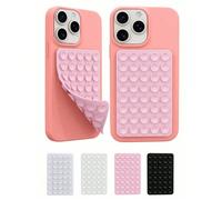1 pezzo Supporto per telefono in silicone con ventosa, Marchio Octobuddy, Supporto adesivo per telefono, Adatto per Ognissanti, Natale e altre festività, Può essere regalato nero,Rosa 1pz,Bianco 1pz,T