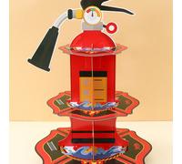 1 pezzo Supporto per torta a forma di estintore, articoli per la decorazione di feste a tema protezione antincendio per compleanni o baby shower, supporto per torta a tema pompiere, decorazioni per ba