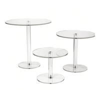 1 pezzo Supporto per torta in acrilico trasparente rimovibile, adatto per cerimonie di matrimonio, torte di compleanno, esposizione di dolci per matrimoni L,M,S,25 cm,H,C15cm,Set di tre pezzi B+C),