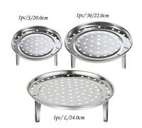 1 pezzo Supporto per vaporiera in acciaio inossidabile high feet con piatto separatore a tre gambe staccabile, piatti a vapore multifunzionali cucina 24,0 cm*4,5 cm,20,0 cm*4,5 cm,22,0 cm*4,5 cmAcciai