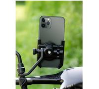 1 pezzo Supporto regolabile per telefono in lega di alluminio multicolore per motocicletta/bicicletta/scooter, design antiscivolo stabile e durevole, superficie nera liscia, mantiene saldamente il tel