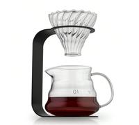1 pezzo Supporto vintage per caffè a mano in metallo, portafiltro per tazza di vetro per infusione Tazza filtrante piccola,Portabicchiere con filtro,Piccola caffettiera,Set piccolo da tre pezziFerro