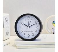 1 pezzo Sveglia portatile ultra silenziosa - Design rotondo bianco e nero, adatta per camera da letto, soggiorno, ufficio - Ideale come regalo per il ritorno a scuola, decorazione per la casa, decoraz