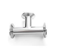 1 Pezzo T Tre Vie Sanitario - 1.5 Pollice/2 Pollice Tri Fermo, Acciaio Inossidabile 304, Diametro Esterno 19-51 Millimetro, Lucido Specchio per Industria Farmaceutica e Alimentare(38mm x ferrule 50.5)