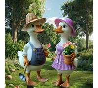 1 pezzo Tacchetti da giardino a forma di anatra, - Stampa 2D, senza o senza, asta da ano carina, realizzata in acrilico durevole, adatta per la Festa del Papà, matrimoni, feste - Decoro da prato per e