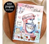 1 pezzo Taccuino per ricette formato A5 per diario pasti scritto a mano, un taccuino per ricette da cucina che ci aiuta a pianificare i nostri menu. Carta tessile