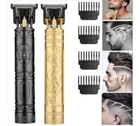 1 pezzo Taglia capelli per uomo, macchina da taglio capelli vintage, kit rifinitore barba, rasatura peli corpo, rifinitore barba elettrico, 300mAh [5 pezzi]Statua del Buddha dorato + 4 teste di ricamb