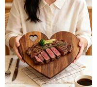 1 pezzo Tagliere a forma di cuore, tagliere in legno massello a forma di cuore realizzato in legno di sandune, ideale per esporre formaggi, pane e carne, perfetto per San Valentino, matrimoni, vacanze