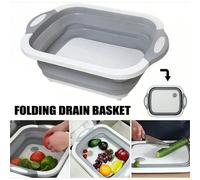 1 Pezzo Tagliere Pieghevole Multifunzionale, 30*40CM, Tagliere Forato per Drenaggio, Utilizzabile come Tagliere per Barbecue, Lavaggio di Frutta, Verdura e Carne, Adatto per Cucina Domestica, Picnic a