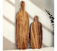 1 pezzo Tagliere spesso - Robusto materiale in legno di acacia a foglia grande, design rettangolare extra lungo con manico, tagliere multiuso per formaggi e salumi, tagliere da macellaio per carne, pe