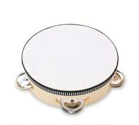 1 pezzo Tamburello in legno da 6 pollici, strumento musicale per ritmo, giocattolo educativo per l'illuminazione musicale, adatto per feste, karaoke, chiesa, celebrazioni e performance di percussioni