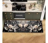 1 pezzo tappetino antiscivolo e assorbente per cucina con decorazione floreale 3D, ideale per arredamento in stile fattoria, ingresso, interni, decorazione, cucina, sala da pranzo, piccolo ufficio/uff