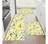 1 pezzo Tappetino da cucina antiscivolo e anti-macchia a forma di limone giallo, tappeto rettangolare minimalista impermeabile e anti-sporco, adatto per soggiorno, camera da letto, corridoio, bagno e 