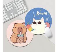 1 pezzo Tappetino per mouse carino, tappetino da scrivania rotondo per ufficio con base antiscivolo in gomma, mini tappetino per mouse da viaggio per laptop e computer, adatto per ragazze e ragazzi, u