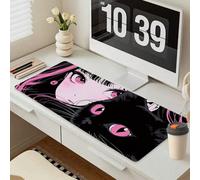 1 pezzo Tappetino per mouse con motivo gatto anime, adatto per ufficio e giochi, antiscivolo, antipolvere, tappetino decorativo per scrivania. Realizzato in terra di diatomee nella parte superiore e i